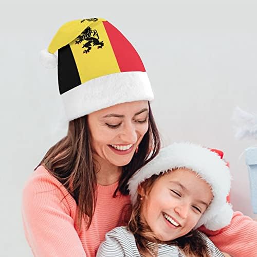 בלגי דגל תג חג המולד כובע רך קטיפה סנטה כובע מצחיק כפה עבור חג המולד לשנה חדשה חגיגי מפלגה
