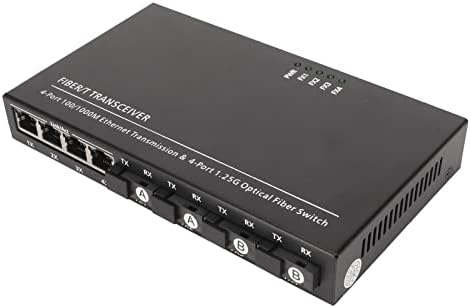 מתג מדיה סיבים של Rosvola Ethernet, 100-240V עד 25 קמ TX1310NM RX1550NM Ethernet Plug ומשחק ממיר מדיה סיבים