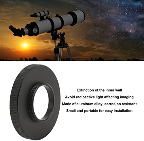 מצלמת טבעת PLPLAOOO שחורה, טבעת מתאם מצלמה, C הר עד T2 5P9866B מתאם בורג מתאם אלומיניום סגסוגת העדשה