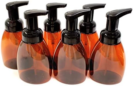 LJDEALS מקציף מכשירי סבון, בקבוקי משאבת קצף ענבר 250 מל, חבילה של 6, BPA בחינם, תוצרת ארהב