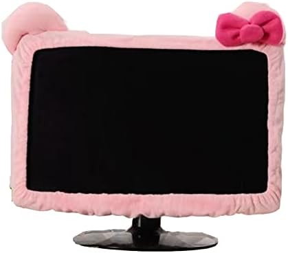 20 -29 יפה חמוד מחשב צג כיסוי עם חתול אוזן מחשב נייד טלוויזיה מסך צג קישוט ורוד צג אבק כיסוי אלסטי מכסה