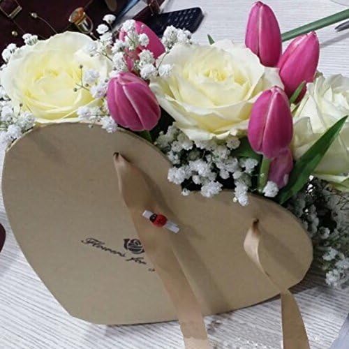 2 יחידות/צורת לב קופסת מתנה פרחים ניידת, חנות פרחים מתנות כלהה לקישוט המסיבות האורח קופסת מתנה ליום האהבה