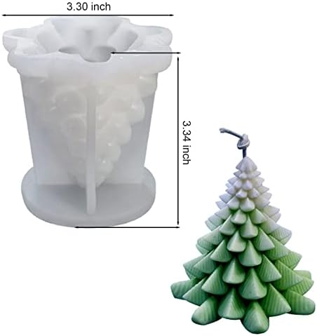 תבניות נרות עץ חג המולד של Zqysing סיליקון, 3D חג המולד עץ אורן סיליקון עובש ליציקת שרף אפוקסי