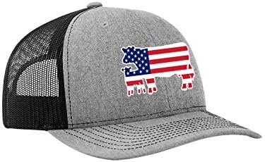 מורשת גאווה רקום אמריקאי דגל מלא חיות משק פטריוטית רשת חזרה נהג משאית כובע