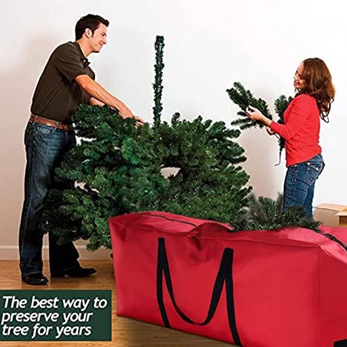 קוקינו גדול עץ חג המולד אחסון תיק עם עמיד מחוזק ידיות & מגבר; כפול רוכסן מלאכותי מפורק עצי מדמיע הוכחת אוקספורד