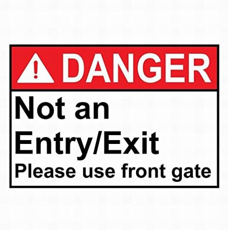 סכנת שלט דרך דילן מילר לא כניסה/יציאה אנא השתמש בשער קדמי 12 x 16 אינץ 'שלט מתכת