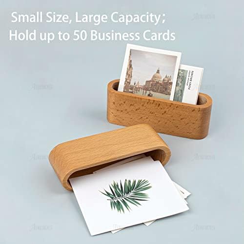 AUEAR, 2 חבילה מחזיק כרטיסי ביקור כרטיסי כרטיסי עץ תצוגה שולחן עבודה שולחן עבודה עמדת כרטיס ביקור לשולחן