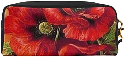 שקיות קוסמטיקה של Zhrymife לנשים הדפסת פרחים אדומה יפהפ