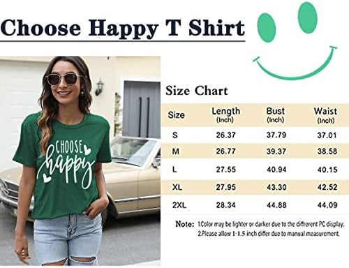 טיז גרפי לנשים בחרו חולצות הדפסת מכתב שמחה