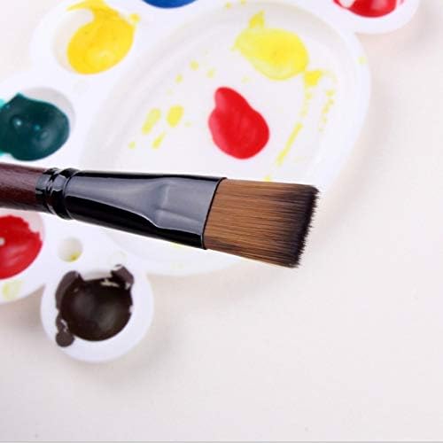 HNKDD 6 PCS ציוד אמנות ציור ציור קל לניקוי ידית עץ עץ צבעי צבעי צבע מברשת עט ניילון שיער לומד