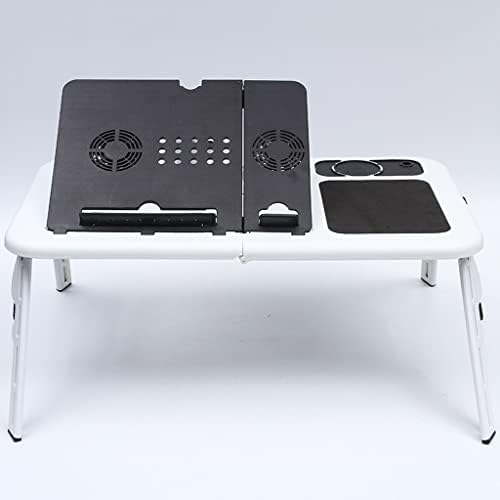 WYFDP מתקפל מחשב נייד שולחן מחשב מתכוונן שולחן מעמד שולחן מגש מאוורר קירור למחברת ספת מיטה לשולחן