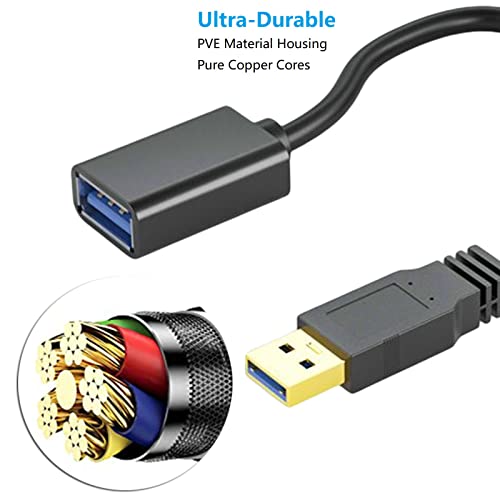 כבל הרחבת מתג USB 3.0 של מיומן, כבל הרחבת USB לזכר לנקבה עם מתג הפעלה/כיבוי, תומך בכבל אספקת