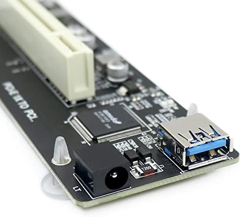 כרטיס מתאם PCIE ל- PCI, PCI Express X1 לממיר PCI, כרטיס מאריך PCI-E עם כבל USB3.0 לכרטיס קול שולחני