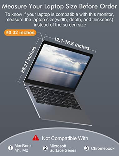13.3 מאריך מסך מחשב נייד משולש 1080 שב ס צג נייד משולש לתצוגת מסך כפול, מסך משולש למחשב נייד בגודל 14-17