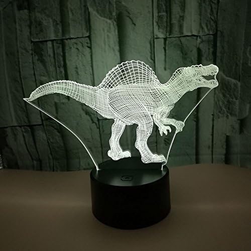 דינוזאור דגם לילה אור צעצועי 3 ד אשליה אופטית מנורה עם מגע & מגבר; שלט רחוק & מגבר; 16 צבעים שינוי שולחן