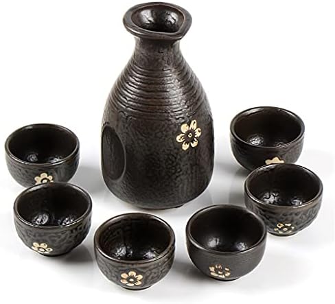 WYWWDXF קרמיקה כוס סיר יין יפנית פרח זהב שחור יפני 300 מל סיר סיר מים קלטות בר קישוט ציוד מטבח ציוד כלי שתייה