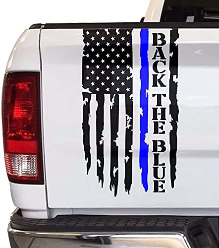 גרפיקה של גריניף חזרה הכחול במצוקה כחולה דקה דגל כחול דגל אכיפת החוק שוטרים דגל ארהב מדבקה משאית תאונה