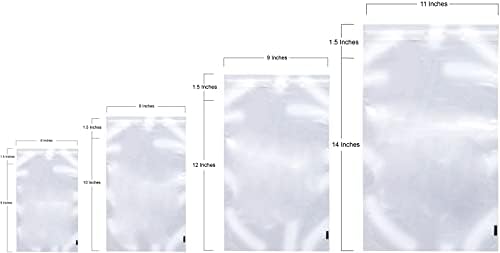 שקיות פולי ברורות 6x9 , 8x10, 9x12 , 11x14 חבילת משולבת של 400 - שקיות ברורות לאריזה - שקיות ניילון