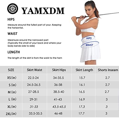חצאיות טניס של YAMXDM לנשים עם כיסים חצאיות פעילות גולף מובנות לאימוני חדר כושר ספורט וניגול יומיומי