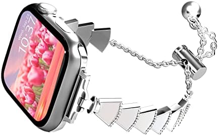 רצועת מטאל של Kemohoon תואמת להקות Apple Watch 38 ממ 40 ממ 41 ממ 42 ממ 44 ממ 45 ממ, צמיד מפואר ומתכוונן