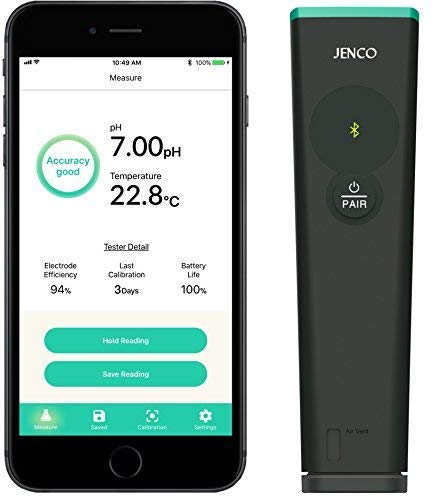 Jenco Digital Bluetooth PH610B מד זמני ומבחן איכות מים ברמת דיוק גבוהה, גודל כיס, אידיאלי להידרופוניקה ואיכות
