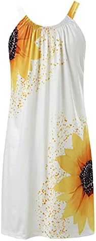 שמלות קיץ לנשים 2023 חוף אביב שמלת הדפס פרחונית שמלת שרוולים ללא שרוולים שמלת בוהו מזדמנת