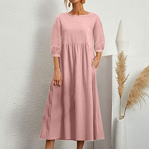 סתיו שמלת קיץ אביב קוטון ומזדמן פופולרי אופנה נשים ארוך שרוול פטיט שמלות לנשים מקרית ארוך