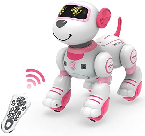 סטמטרון ורוד שלט רחוק רובוט כלב צעצוע אינטליגנטי קול נשלט רובוט, חכם רובוט מחווה חישה שלט רחוק רובוט עבור בנים