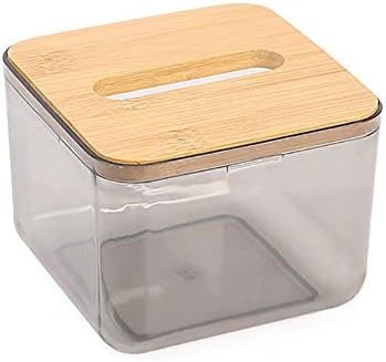 קופסת רקמות מלבנית של מחזיק מפית Aervice, העשויות קופסאות רקמות מעץ במבוק קופסת רקמות עץ נראות לעין.