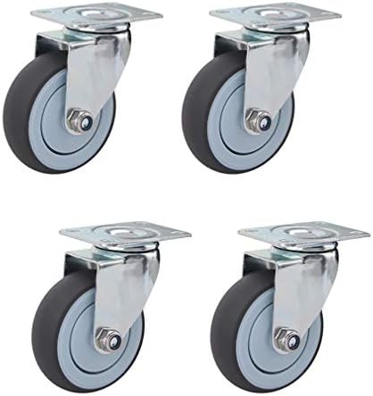 גלגלי קיק כבדים -4x גלגלי גלגליים תעשייתיות מסתובבות, ריהוט עגומי גומי כחול, עם נעילה כפולה בטיחותית, כבד, אילם,