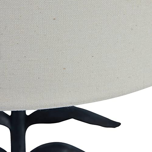 גוון בד בצורת עלים יצירתיים, מנורת שולחן שחור וטבעי