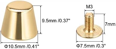 UXCell 10.5x9.5 ממ בורג גב מסמרת חתיכות עור ראש שטוחות חלולות גוון זהב 10 סטים