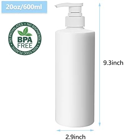 20 גרם מתקן סבון ידיים בקבוקי משאבות פלסטיק לבנים למטבח אמבטיה, מיכל נוזלי ריק למילוי חוזר, 2 חבילה
