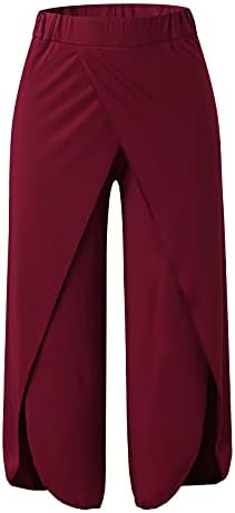 מכנסי פעילות גופנית מותחים פנאי מפוצלים צבעים גבוהים יוגה מכנסיים מוצקים של מכנסי יוגה הריון עם