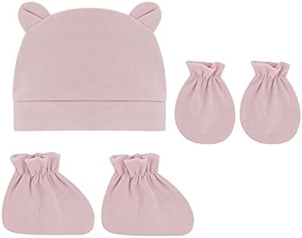 כפפות כובעי גרבי בני רך 0-12 כובע תינוק כותנה כובעי חודשים עבור תינוק וכובעי תינוק כובע ילד של סט