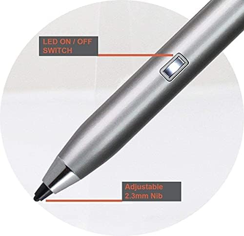 עט חרט דיגיטלי פעיל של Broonel Silver Point Digital Digital - תואם למחשב נייד Nipogi 14.1 אינץ '