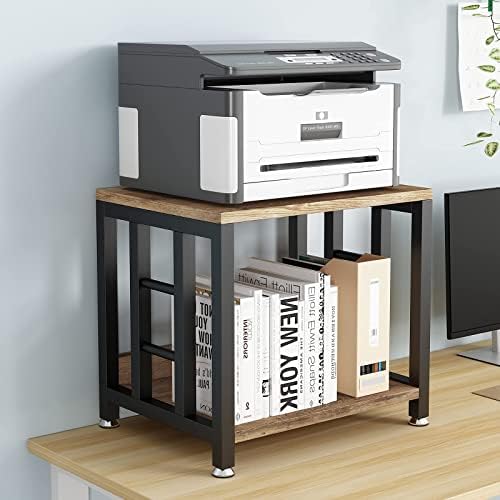 עמדת מדפסת שולחן עבודה עם אחסון 2 קומות מדפסת עגלת עבור מדפסת, סורק, פקס, בית משרד שימוש על ידי