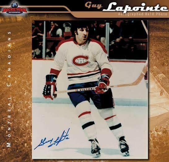 גיא Lapointe חתום על מונטריאול קנדינס 8 x 10 צילום - 70170 - תמונות NHL עם חתימה