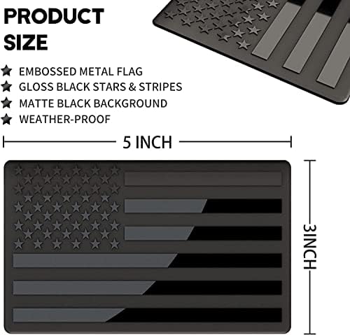 Muzzys 3 x5 כל השחור מאופק מוטל שמאל וימין דגל אמריקאי מדבק סמל מד מדבקת ללא רבע בהינתן ארצות הברית