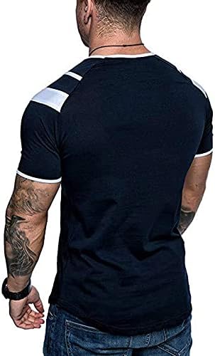 1 גברים של ספורט קצר שרוול טי חולצה פסים אימון חולצות אופנה צווארון עגול חולצה דש מקרית חולצות ל0318