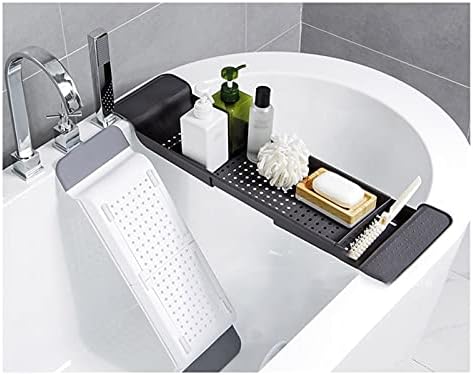 מדפי אמבטיה של ERDDCBB, מדף אמבטיה הניתן להרחבה אמבטיה אמבטיה מגש מקלחת קאדי במבוק אמבט אמבטיה