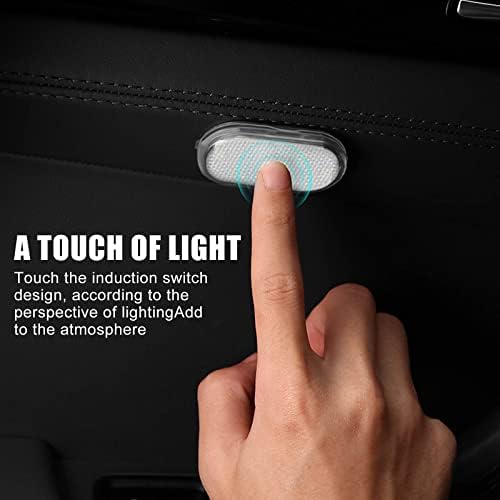 אורות לד פנים, 4 יחידות אורות לד אלחוטיים לפנים רכב, 7 צבעים תאורת סביבה פנים רכב, אור אווירת רכב, אור