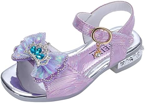 נעלי Qvkarw נעלי ילדים סוליות עבות עם סנדלי פרפר יהלומים בקיץ בוהן פתוחה בנות ריקוד בנות טיולים נעליים
