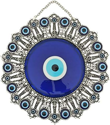 ארבולוס טורקי X -Large זכוכית כחולה קיר עיניים רעה קיר תלוי קישוט עם עיצוב עיניים עגול - תפאורה ביתית