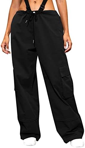 אתקיה פלוס מכנסיים מזדמנים בגודל נשים 2023 מכנסי מטען אישה רגועה בכושר בגדים רחבים מכנסיים שחורים