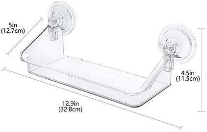 מדף מקלחת קוג'וקס של UXZDX, פלסטיק אמבטיה קטן וברור ללא קיר קידוח מארגן מארגן מדפי אחסון עם