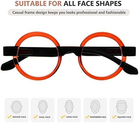 משקפי קריאה עגולים של Eyekeppper לנשים קוראי רטרו משקפיים - אדום +2.00