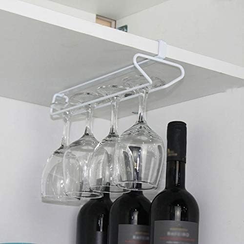 WJCCY נירוסטה כוסות יין מחזיק גביע יין מתלה מטבח בר קיר תלוי שמפניה יין מתלה כוס זכוכית אחסון מחזיק