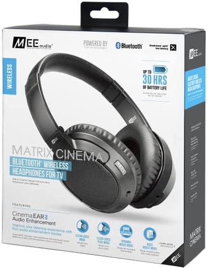 Mee Audio Matrix קולנוע Bluetooth אלחוטית אלחוטית אוזניות סטריאו ברזולוציה גבוהה עם רזולוציה גבוהה