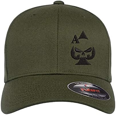 Ace of Spades Sniper Punisher Punisher רקום Flexfit כובע בייסבול מצויד כובע שני תיקון